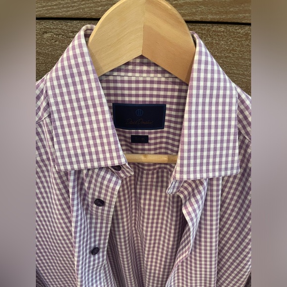 DAVID DONAHUE Trim Fit Dress Shirt Size 15.5 - 34/35 - Picture 2 of 5